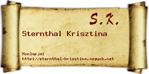 Sternthal Krisztina névjegykártya